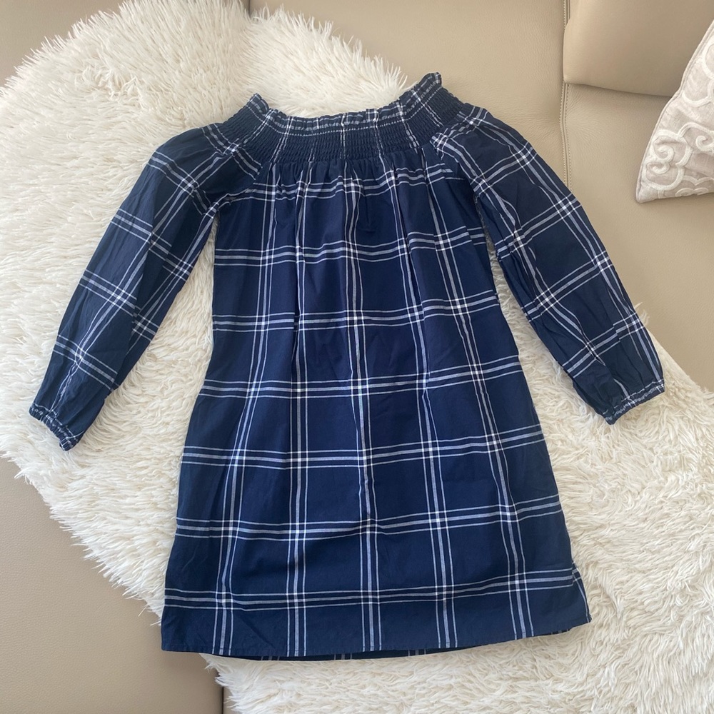 Off-shoulder plaid dress from A&F